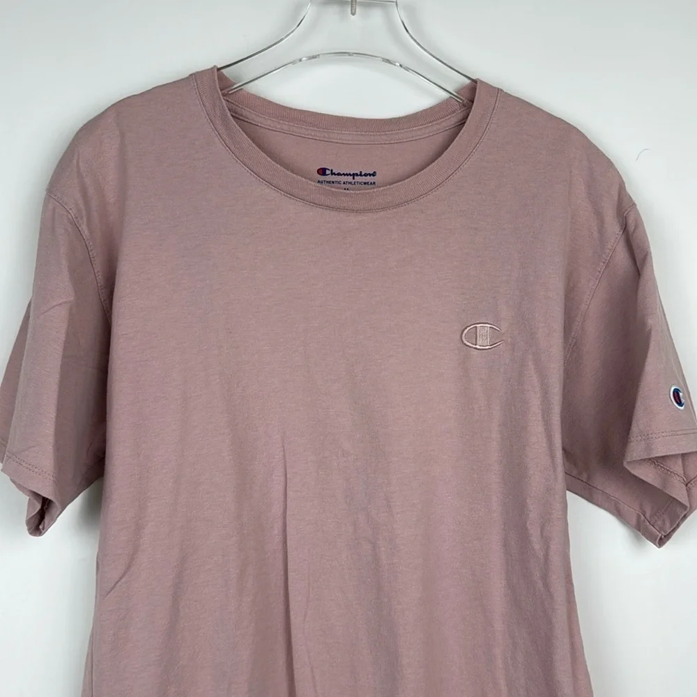 Champion Dusty Pink Men Crew Neck Short‎ Sleeves T-Shirt Size Medium - Picture 2 of 8